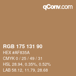 Farbcode: RGB 175 131 90 | qconv.com