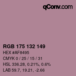 颜色代码: RGB 175 132 149 | qconv.com