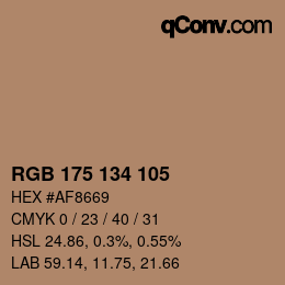 Color code: RGB 175 134 105 | qconv.com