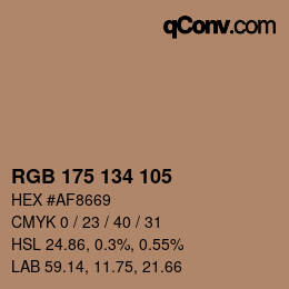 Color code: RGB 175 134 105 | qconv.com