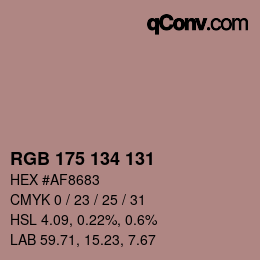 Color code: RGB 175 134 131 | qconv.com