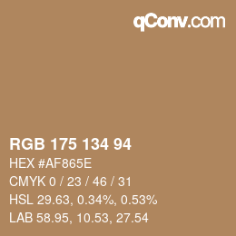 Color code: RGB 175 134 94 | qconv.com