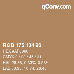 颜色代码: RGB 175 134 96 | qconv.com