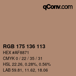 Color code: RGB 175 136 113 | qconv.com