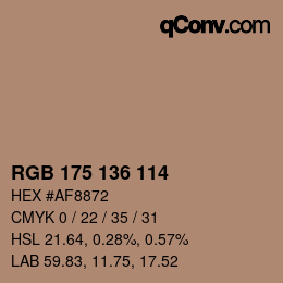 Color code: RGB 175 136 114 | qconv.com