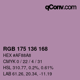 Color code: RGB 175 136 168 | qconv.com