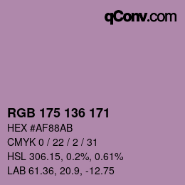 Color code: RGB 175 136 171 | qconv.com