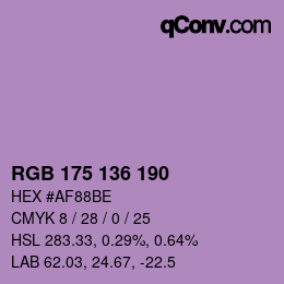 Color code: RGB 175 136 190 | qconv.com