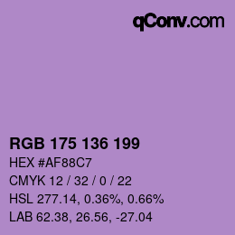 Color code: RGB 175 136 199 | qconv.com