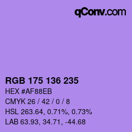 Color code: RGB 175 136 235 | qconv.com