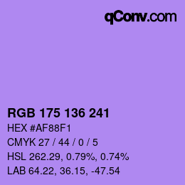 Color code: RGB 175 136 241 | qconv.com