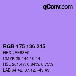 Color code: RGB 175 136 245 | qconv.com
