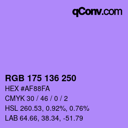 Color code: RGB 175 136 250 | qconv.com