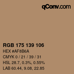 Code couleur: RGB 175 139 106 | qconv.com
