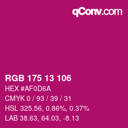 Color code: RGB 175 13 106 | qconv.com