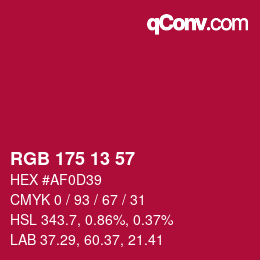 Color code: RGB 175 13 57 | qconv.com
