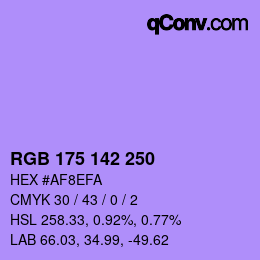 Color code: RGB 175 142 250 | qconv.com