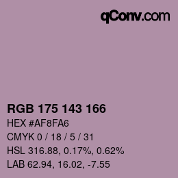 Color code: RGB 175 143 166 | qconv.com