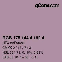 カラーコード: RGB 175 144.4 162.4 | qconv.com