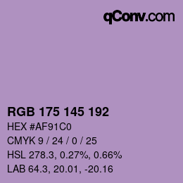 Farbcode: RGB 175 145 192 | qconv.com