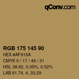 Farbcode: RGB 175 145 90 | qconv.com