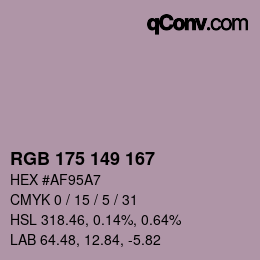 Color code: RGB 175 149 167 | qconv.com