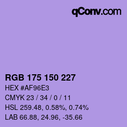 颜色代码: RGB 175 150 227 | qconv.com