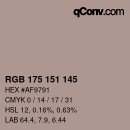 Código de color: RGB 175 151 145 | qconv.com