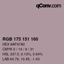 Color code: RGB 175 151 160 | qconv.com