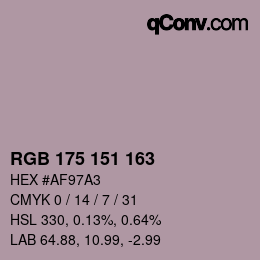 Color code: RGB 175 151 163 | qconv.com