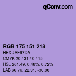 Color code: RGB 175 151 218 | qconv.com