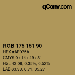Farbcode: RGB 175 151 90 | qconv.com