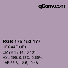 カラーコード: RGB 175 153 177 | qconv.com