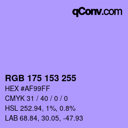 Color code: RGB 175 153 255 | qconv.com