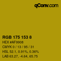 Color code: RGB 175 153 8 | qconv.com