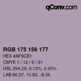 Farbcode: RGB 175 156 177 | qconv.com