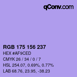 Color code: RGB 175 156 237 | qconv.com
