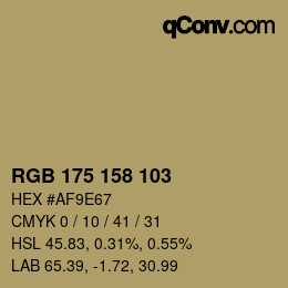 カラーコード: RGB 175 158 103 | qconv.com
