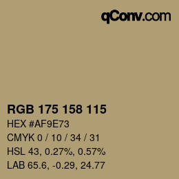 カラーコード: RGB 175 158 115 | qconv.com