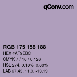 Color code: RGB 175 158 188 | qconv.com