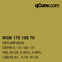 Farbcode: RGB 175 158 70 | qconv.com
