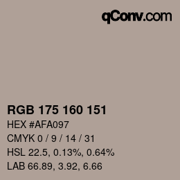 Color code: RGB 175 160 151 | qconv.com