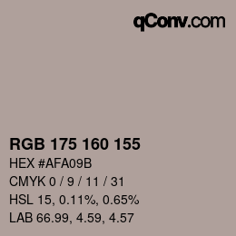 颜色代码: RGB 175 160 155 | qconv.com