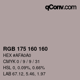 Color code: RGB 175 160 160 | qconv.com