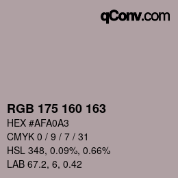 Color code: RGB 175 160 163 | qconv.com