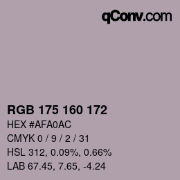 Color code: RGB 175 160 172 | qconv.com
