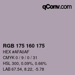 Color code: RGB 175 160 175 | qconv.com