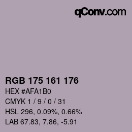 颜色代码: RGB 175 161 176 | qconv.com