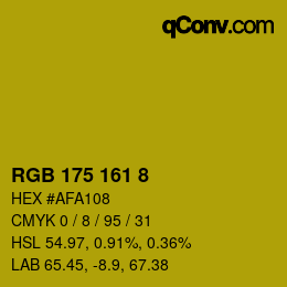 Color code: RGB 175 161 8 | qconv.com