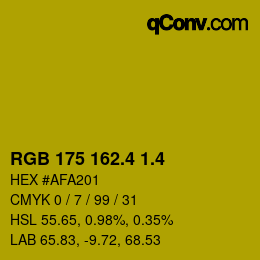 カラーコード: RGB 175 162.4 1.4 | qconv.com